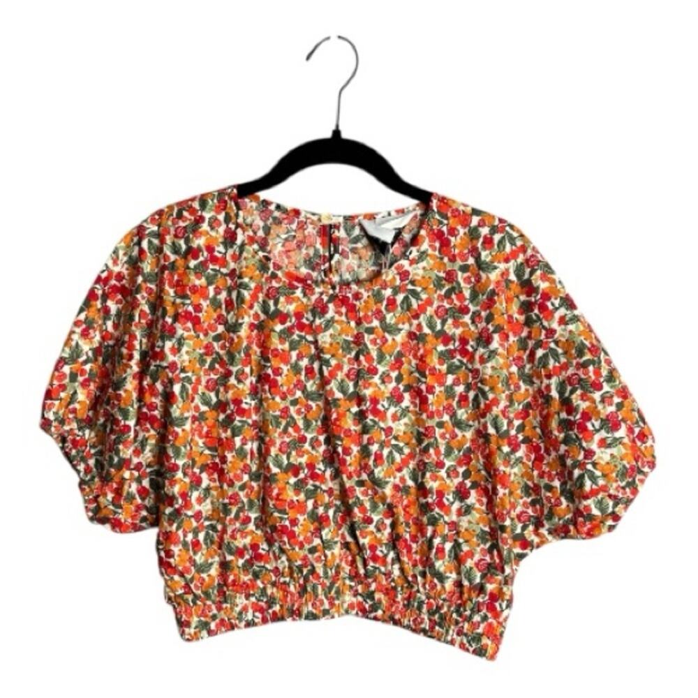 MVN the Label Red Fruit Print Cropped Top 8